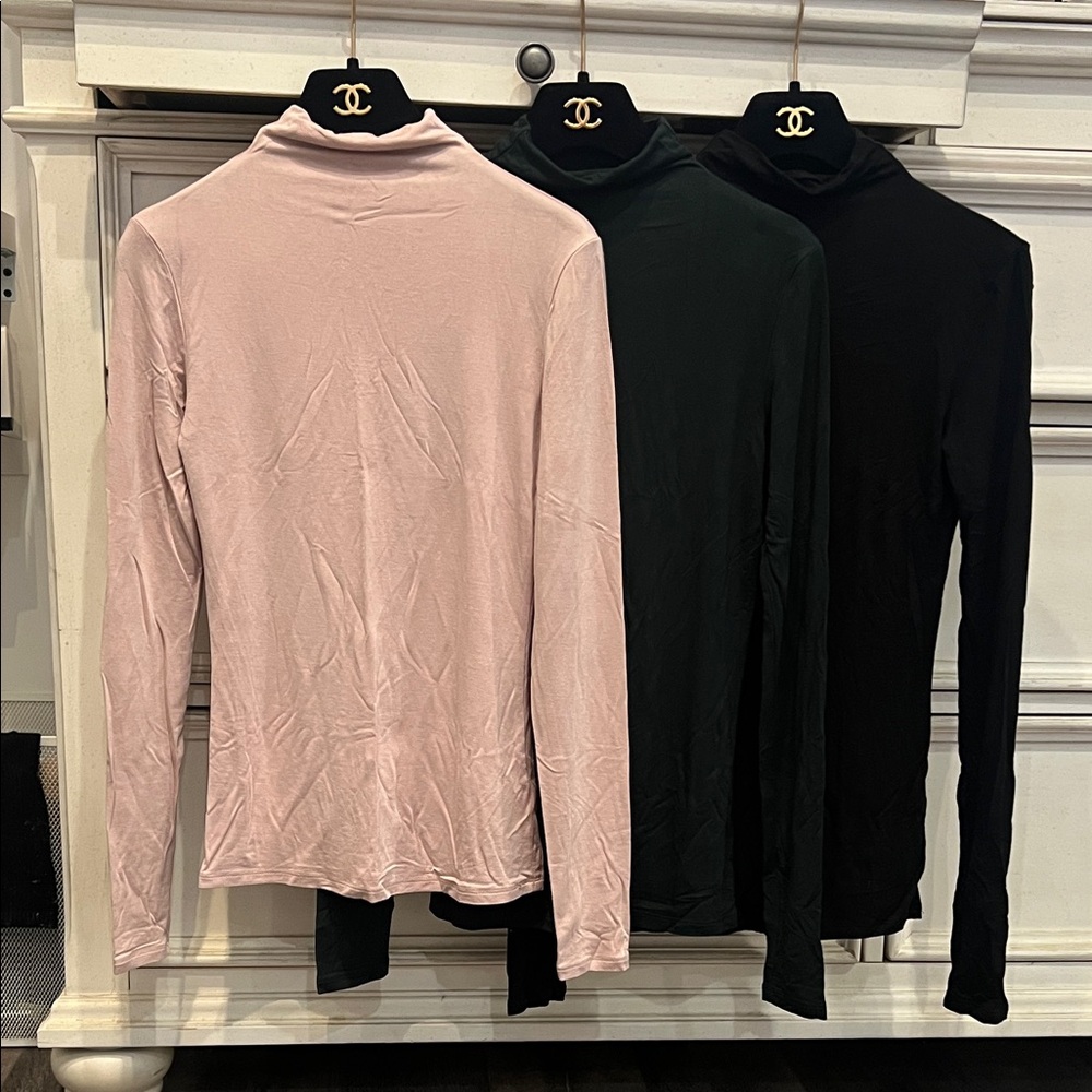 Babaton Long Sleeve Tops - Nude Pink, Green, and Black